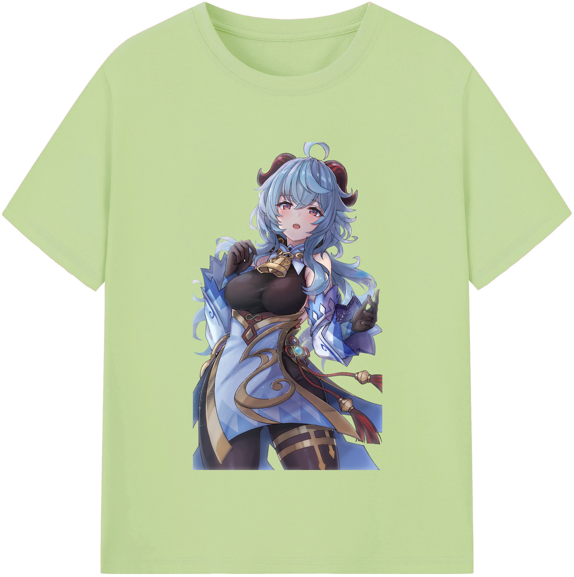 げんし神 甘雨 かんう genshin Ganyu 綿100％半袖Tシャツ（フロントプリント）